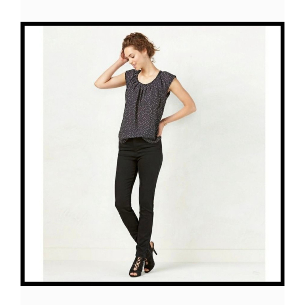 Lauren Conrad XXL Black Polka Dot women's officecore secretary teacher top - Picture 2 of 8